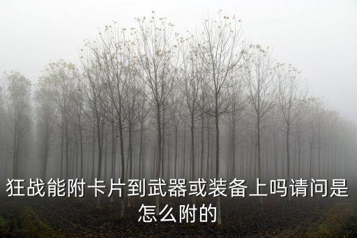 狂战能附卡片到武器或装备上吗请问是怎么附的
