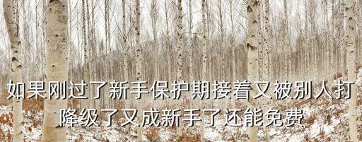 如果刚过了新手保护期接着又被别人打降级了又成新手了还能免费