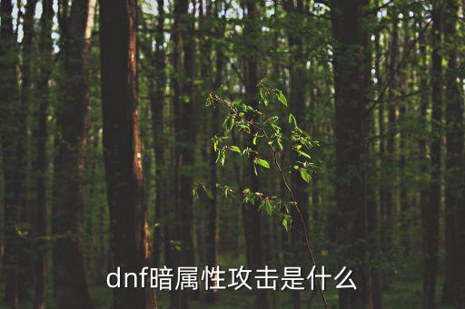 dnf暗属性攻击是什么