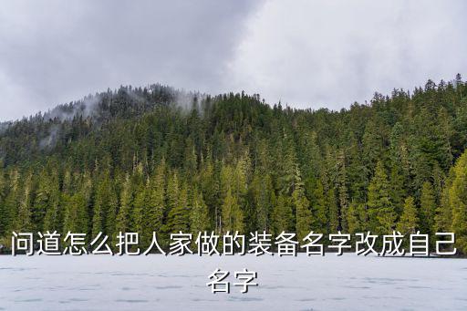 问道手游道具怎么改名字，有道具在哪改名字