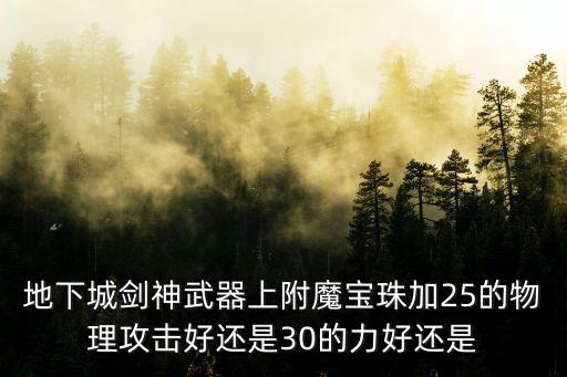 地下城剑神武器上附魔宝珠加25的物理攻击好还是30的力好还是