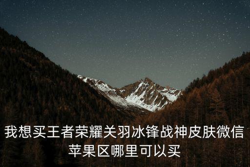 我想买王者荣耀关羽冰锋战神皮肤微信苹果区哪里可以买