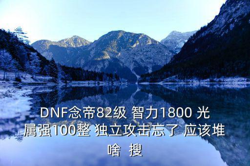 DNF念帝82级 智力1800 光属强100整 独立攻击忘了 应该堆啥 搜