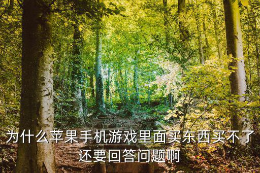 为什么苹果手机游戏里面买东西买不了还要回答问题啊
