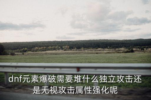 dnf元素爆破需要堆什么独立攻击还是无视攻击属性强化呢