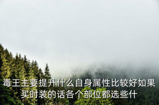 毒王主要提升什么自身属性比较好如果买时装的话各个部位都选些什