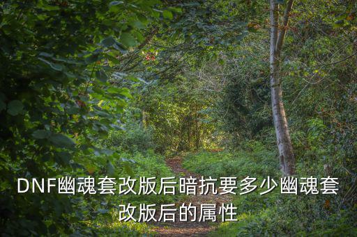 DNF幽魂套改版后暗抗要多少幽魂套改版后的属性