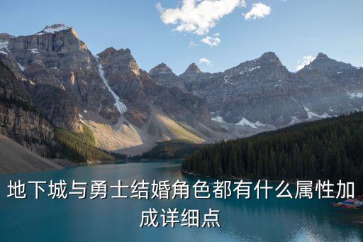 dnf结婚了加什么属性，地下城与勇士结婚角色都有什么属性加成详细点