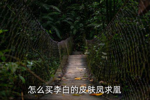 怎么买李白的皮肤凤求凰