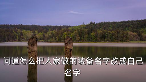 问道怎么把人家做的装备名字改成自己名字