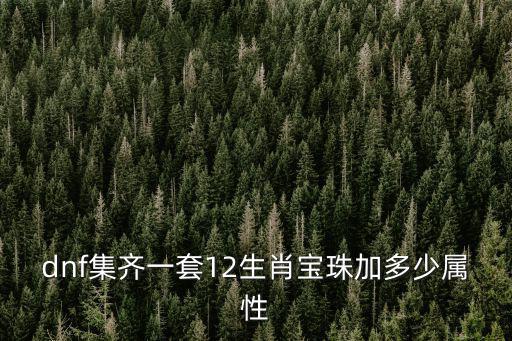 dnf集齐一套12生肖宝珠加多少属性