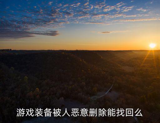 游戏装备被人恶意删除能找回么