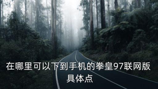 在哪里可以下到手机的拳皇97联网版 具体点