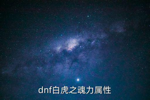 dnf白虎之魂力属性