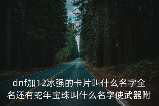 dnf加12冰强的卡片叫什么名字全名还有蛇年宝珠叫什么名字使武器附