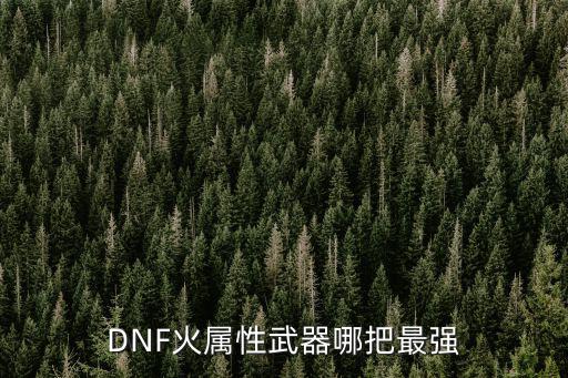 DNF火属性武器哪把最强