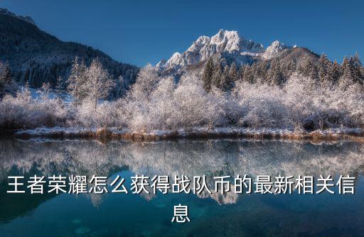 王者荣耀怎么获得战队币的最新相关信息