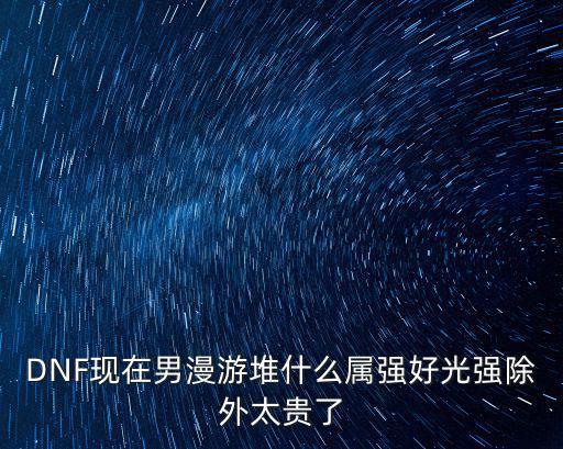 DNF现在男漫游堆什么属强好光强除外太贵了