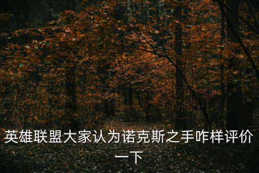 英雄联盟大家认为诺克斯之手咋样评价一下
