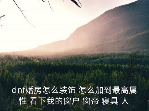 dnf婚房怎么装饰 怎么加到最高属性 看下我的窗户 窗帘 寝具 人