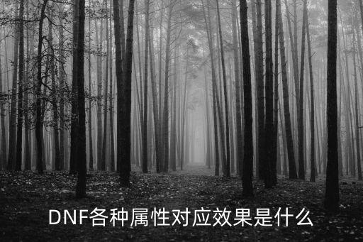 dnf各种属性有什么效果，地下城各种属性有什么用