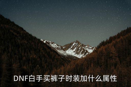 DNF白手买裤子时装加什么属性