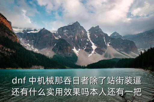 dnf 中机械那吞日者除了站街装逼还有什么实用效果吗本人还有一把