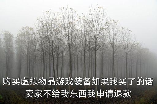 游戏装备退费后怎么办理退款，购买游戏装备退款规定