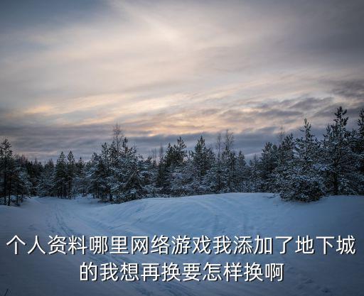 个人资料哪里网络游戏我添加了地下城的我想再换要怎样换啊