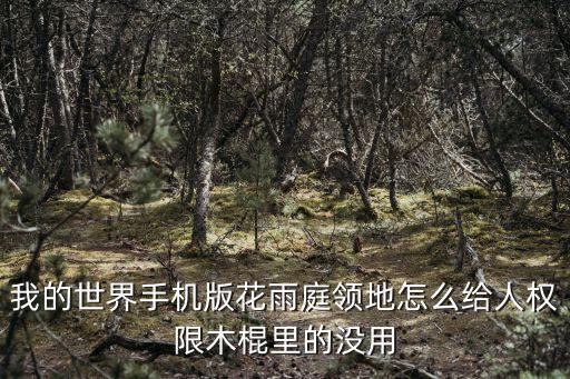 我的世界手游权限怎么给，我的世界手机版花雨庭领地怎么给人权限木棍里的没用