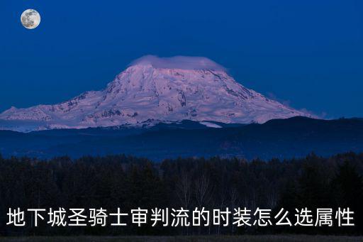 地下城圣骑士审判流的时装怎么选属性