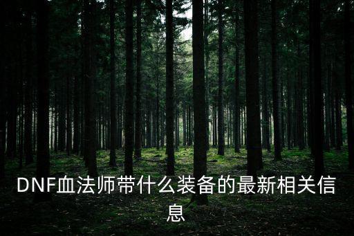 DNF血法师带什么装备的最新相关信息