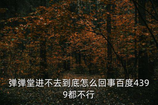 弹弹堂进不去到底怎么回事百度4399都不行