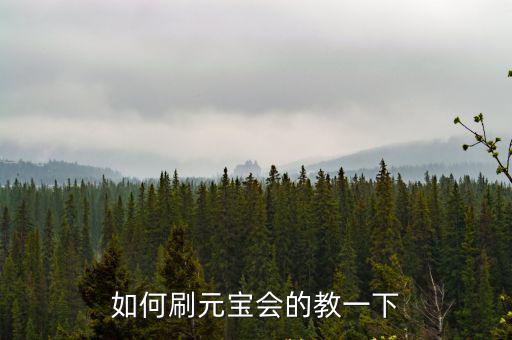 如何刷元宝会的教一下