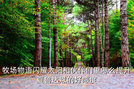 牧场物语闪耀太阳和伙伴们里怎么提升夏鲁达恩的好感度