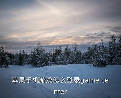 苹果手机游戏怎么登录game center