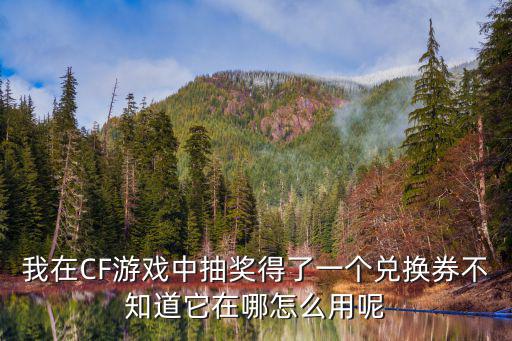 我在CF游戏中抽奖得了一个兑换券不知道它在哪怎么用呢
