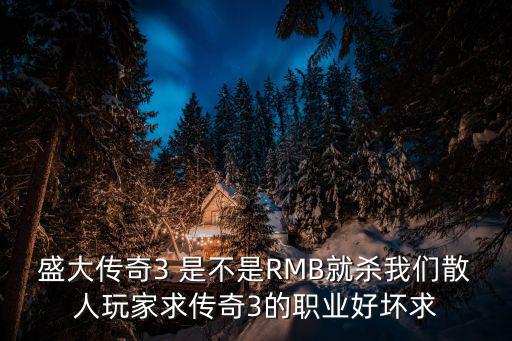盛大传奇3 是不是RMB就杀我们散人玩家求传奇3的职业好坏求
