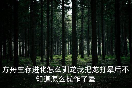 方舟手游版红色龙怎么驯服，方舟生存进化怎么驯龙