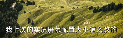 我上次的实况屏幕配置大小怎么改的