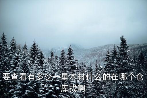 方舟手游怎么看有没有木头，要查看有多少一星木材什么的在哪个仓库找啊