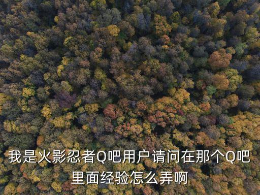 我是火影忍者Q吧用户请问在那个Q吧里面经验怎么弄啊