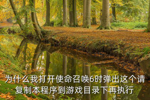 为什么我打开使命召唤6时弹出这个请复制本程序到游戏目录下再执行