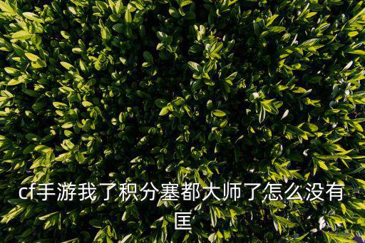 cf手游我了积分塞都大师了怎么没有匡