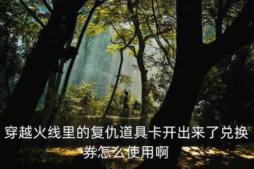 穿越火线里的复仇道具卡开出来了兑换券怎么使用啊