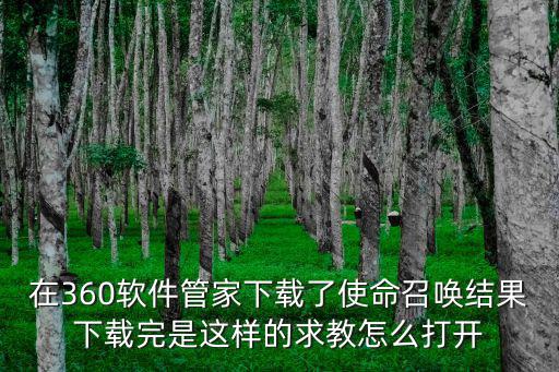 在360软件管家下载了使命召唤结果下载完是这样的求教怎么打开
