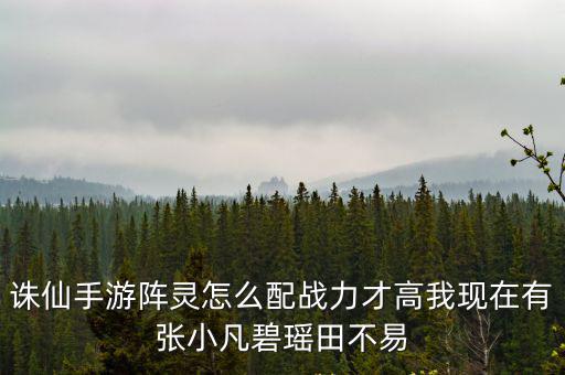 诛仙手游阵灵怎么配战力才高我现在有张小凡碧瑶田不易