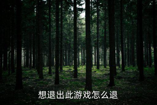 想退出此游戏怎么退
