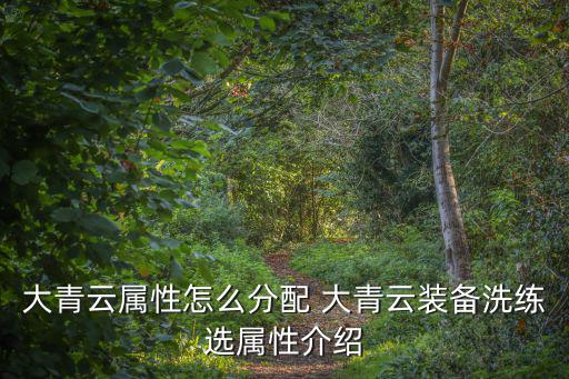 大青云属性怎么分配 大青云装备洗练选属性介绍