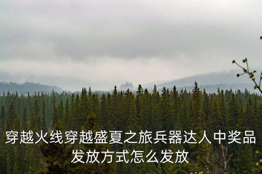 cf手游怎么发放油炸武器，穿越火线穿越盛夏之旅兵器达人中奖品发放方式怎么发放